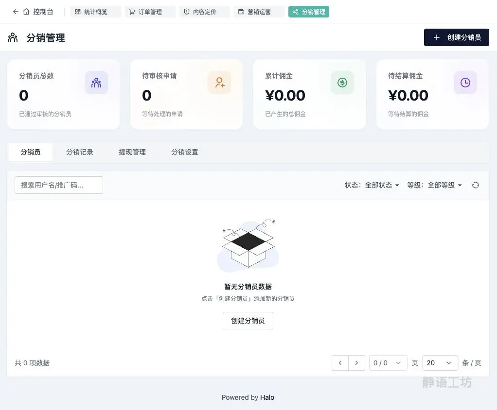 分销设置与当前配置